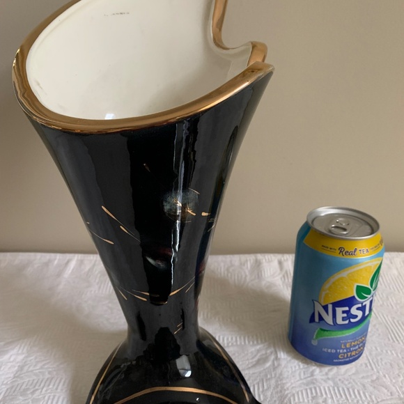 Art Deco 12" Black Vase - Picture 2 of 3